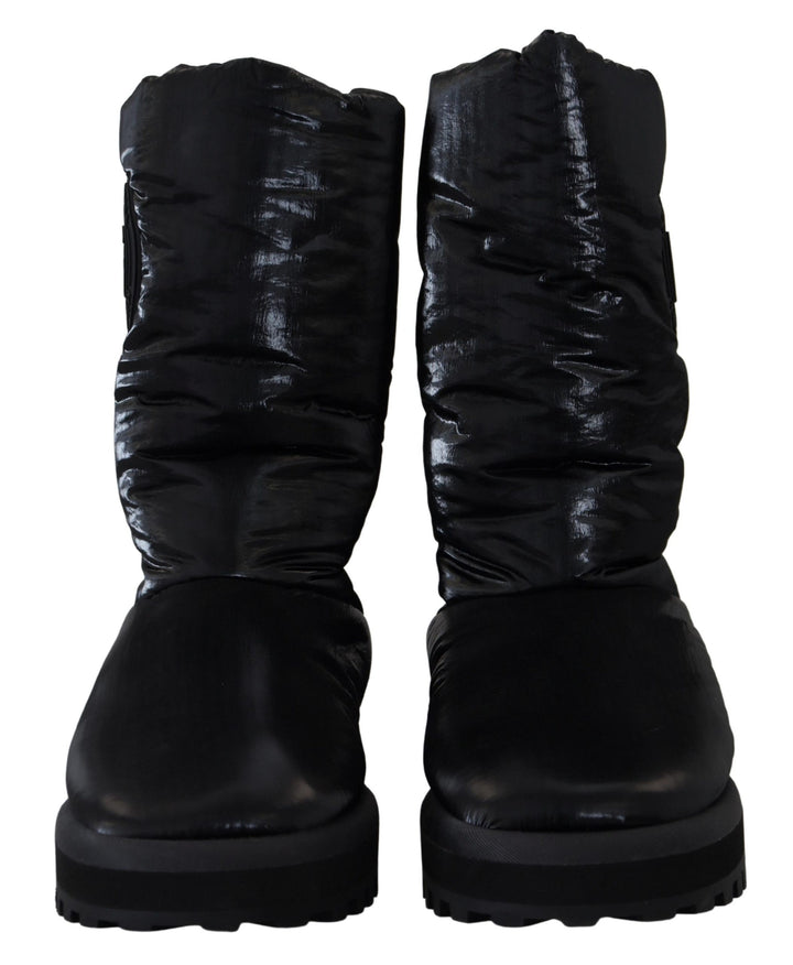 Dolce &amp; Gabbana Black Boots Padded Mid Calf Winter Shoes by Dolce &amp; Gabbana outlet now on sale