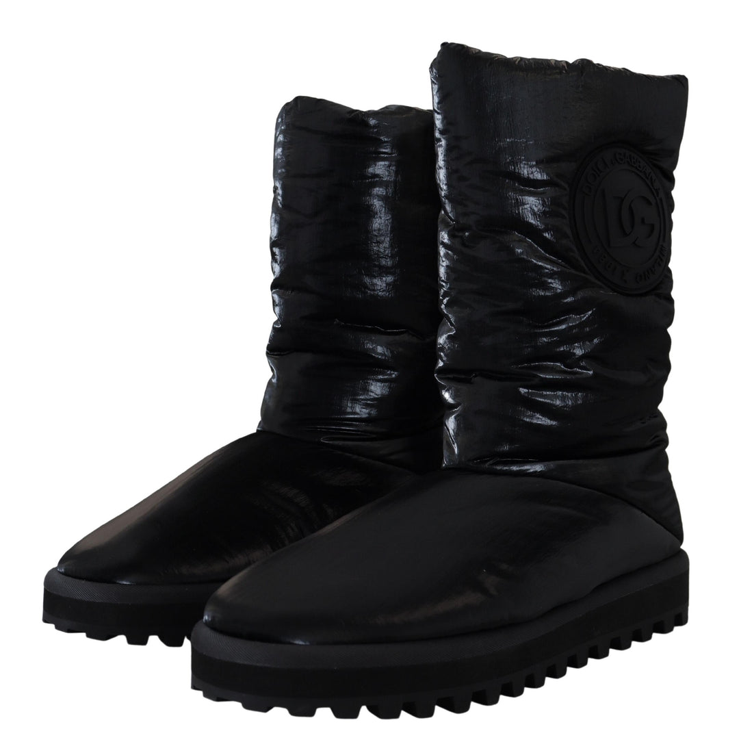 Dolce &amp; Gabbana Black Boots Padded Mid Calf Winter Shoes by Dolce &amp; Gabbana outlet now on sale