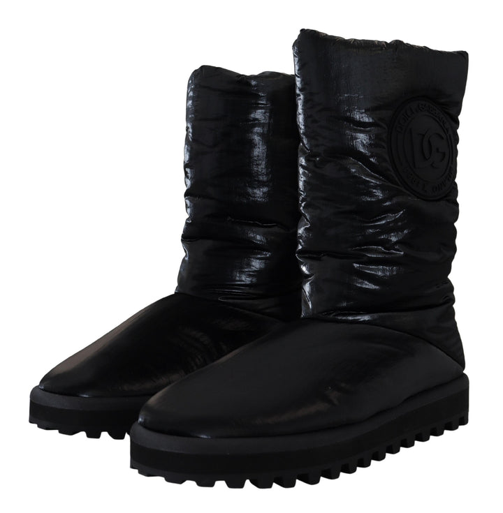 Dolce &amp; Gabbana Black Boots Padded Mid Calf Winter Shoes by Dolce &amp; Gabbana outlet now on sale