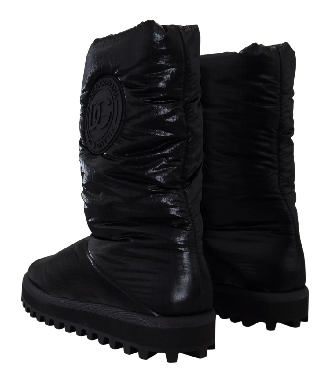 Dolce &amp; Gabbana Sample Sale Dolce &amp; Gabbana Black Boots Padded Mid Calf Winter Shoes - | Designer outlet