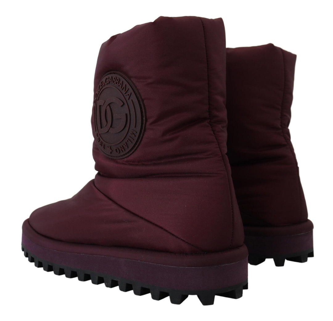 Dolce &amp; Gabbana Bordeaux Nylon Boots Padded Mid Shoes by Dolce &amp; Gabbana outlet now on sale