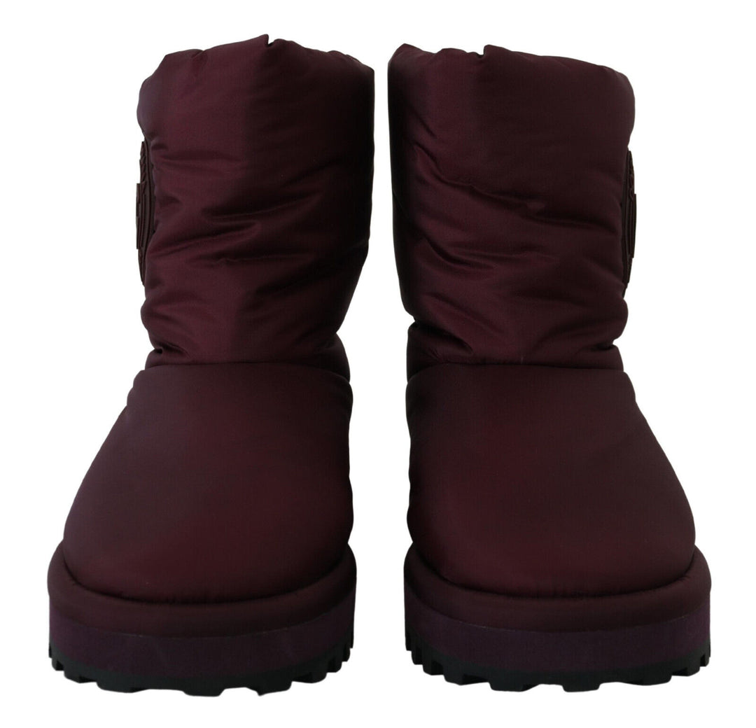 Dolce &amp; Gabbana Bordeaux Nylon Boots Padded Mid Shoes by Dolce &amp; Gabbana outlet now on sale