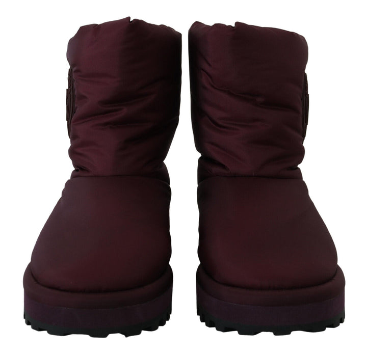 Dolce &amp; Gabbana Bordeaux Nylon Boots Padded Mid Shoes by Dolce &amp; Gabbana outlet now on sale