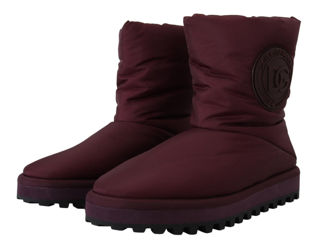 Dolce &amp; Gabbana Bordeaux Nylon Boots Padded Mid Shoes by Dolce &amp; Gabbana outlet now on sale