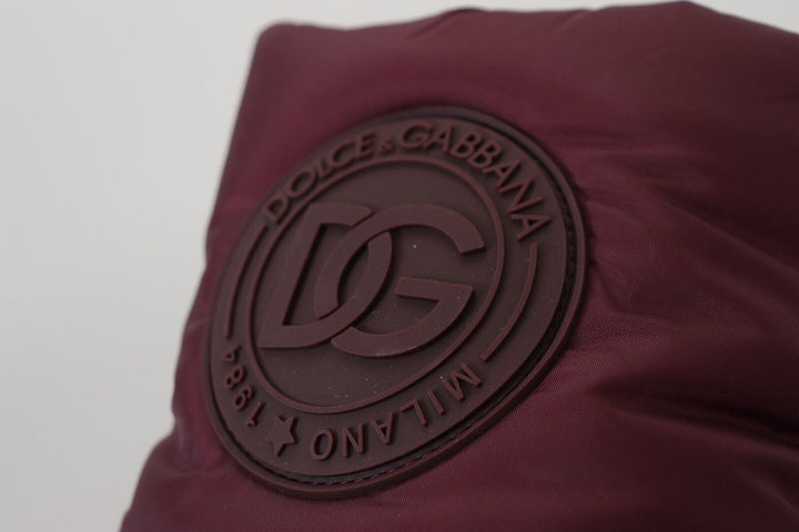 Dolce &amp; Gabbana Bordeaux Nylon Boots Padded Mid Shoes by Dolce &amp; Gabbana outlet now on sale
