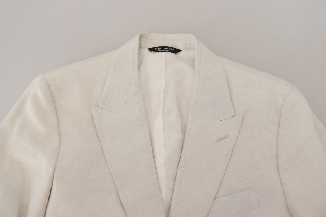 Dolce & Gabbana Elegant White Sicilia Single Breasted Blazer