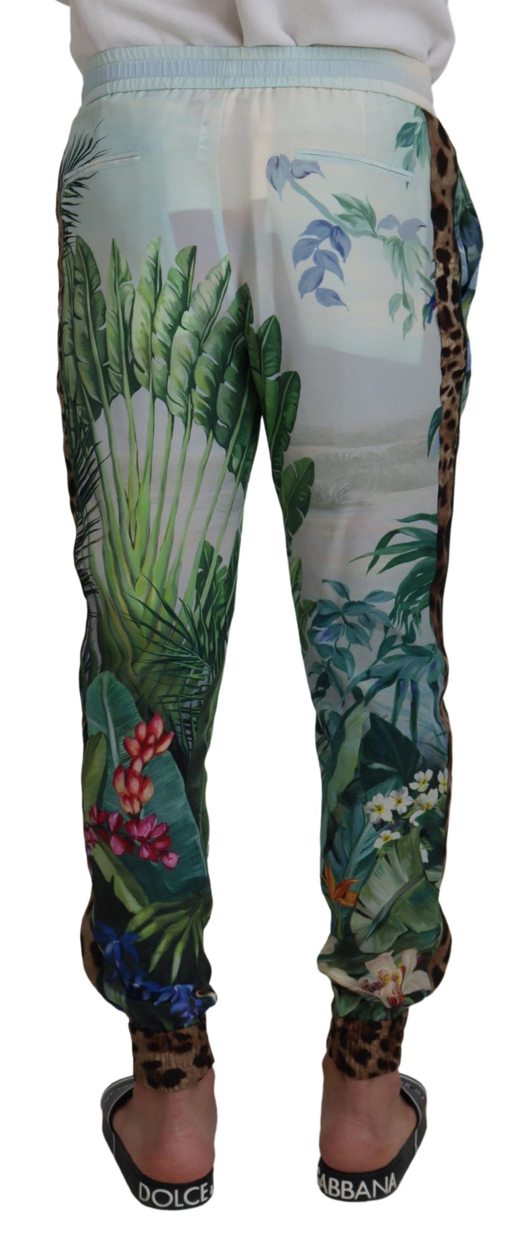 Dolce &amp; Gabbana Sample Sale Dolce &amp; Gabbana White Floral Printed Men Jogger Pants - | Designer outlet
