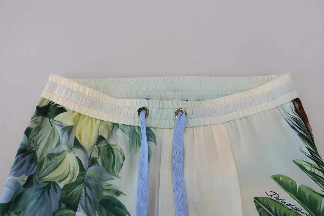 Dolce &amp; Gabbana Sample Sale Dolce &amp; Gabbana White Floral Printed Men Jogger Pants - | Designer outlet