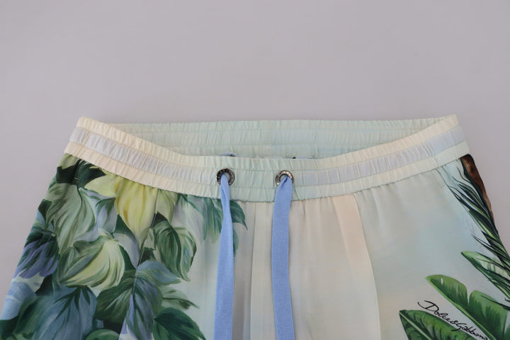 Dolce &amp; Gabbana Sample Sale Dolce &amp; Gabbana White Floral Printed Men Jogger Pants - | Designer outlet