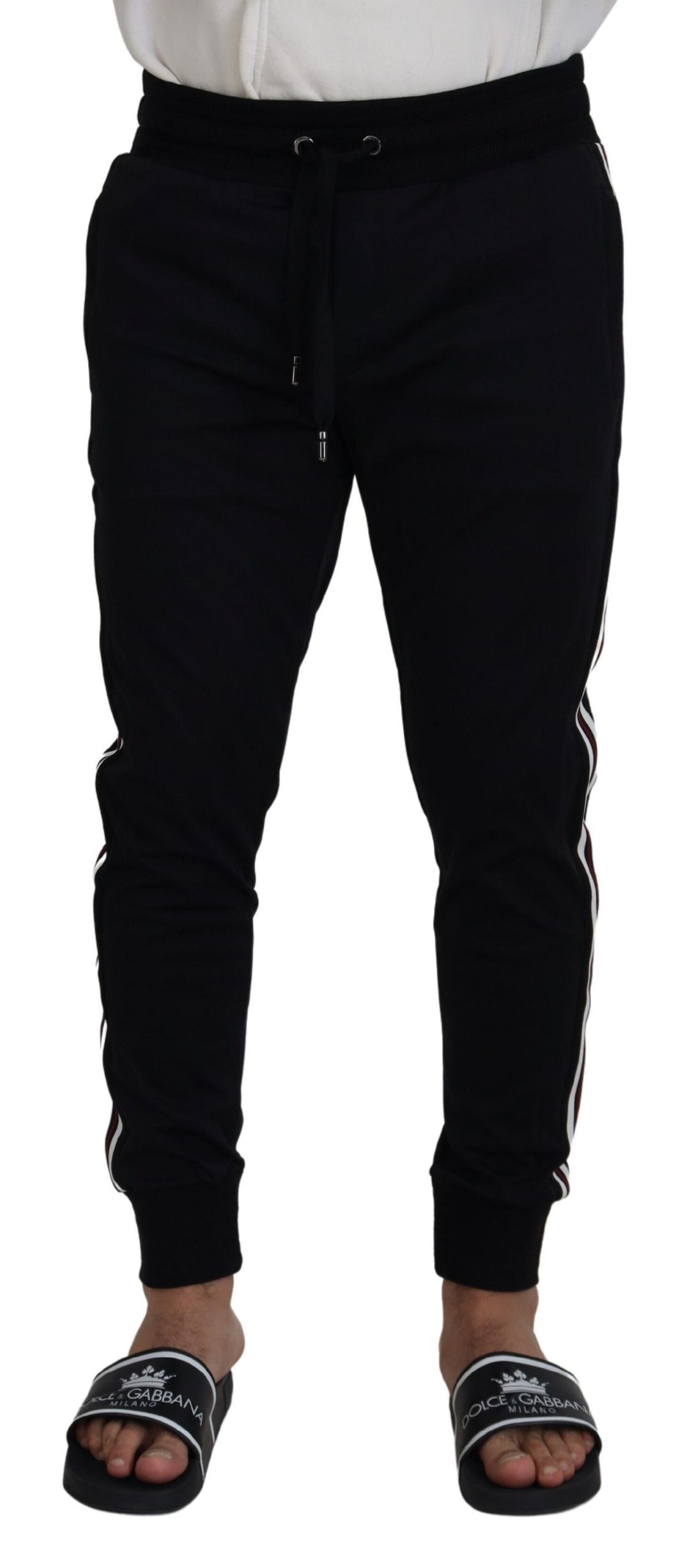 Dolce &amp; Gabbana Black DG Print Mens Jogger Pants by Dolce &amp; Gabbana outlet now on sale