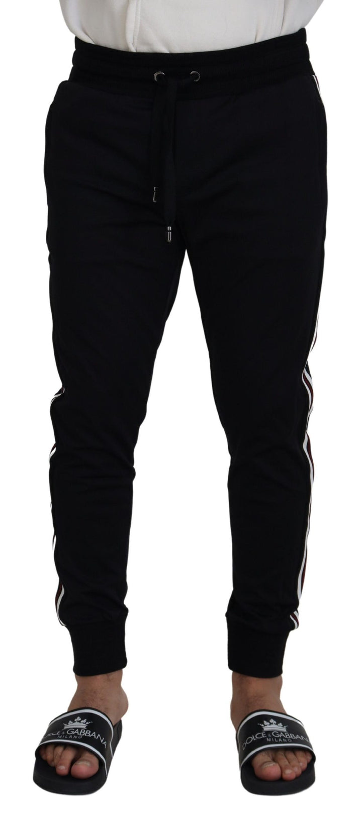 Dolce &amp; Gabbana Black DG Print Mens Jogger Pants by Dolce &amp; Gabbana outlet now on sale