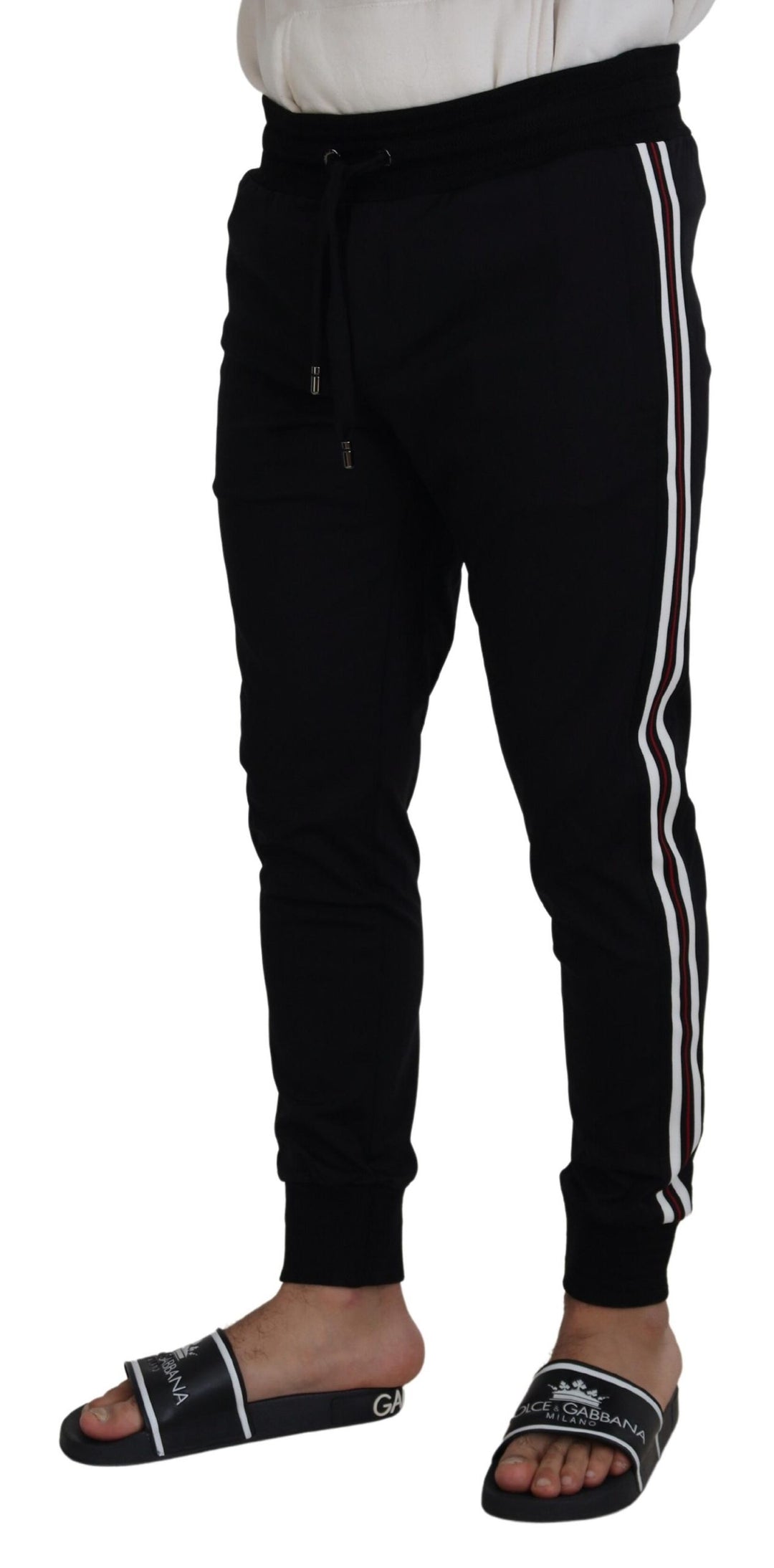 Dolce &amp; Gabbana Black DG Print Mens Jogger Pants by Dolce &amp; Gabbana outlet now on sale