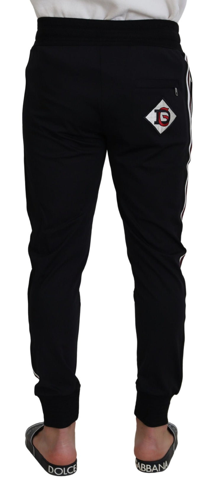 Dolce &amp; Gabbana Black DG Print Mens Jogger Pants by Dolce &amp; Gabbana outlet now on sale