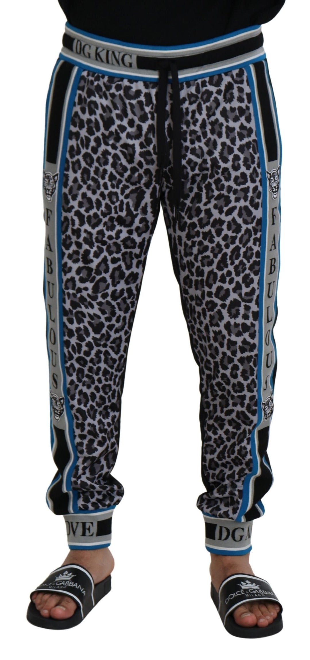 Dolce &amp; Gabbana Multicolor DG King Leopard Print Jogger Pants by Dolce &amp; Gabbana outlet now on sale