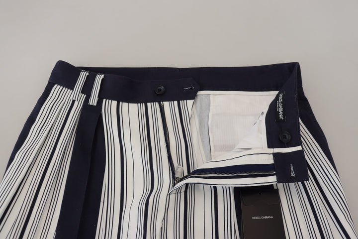 Dolce &amp; Gabbana White Cotton Striped Cropped Pants by Dolce &amp; Gabbana outlet now on sale
