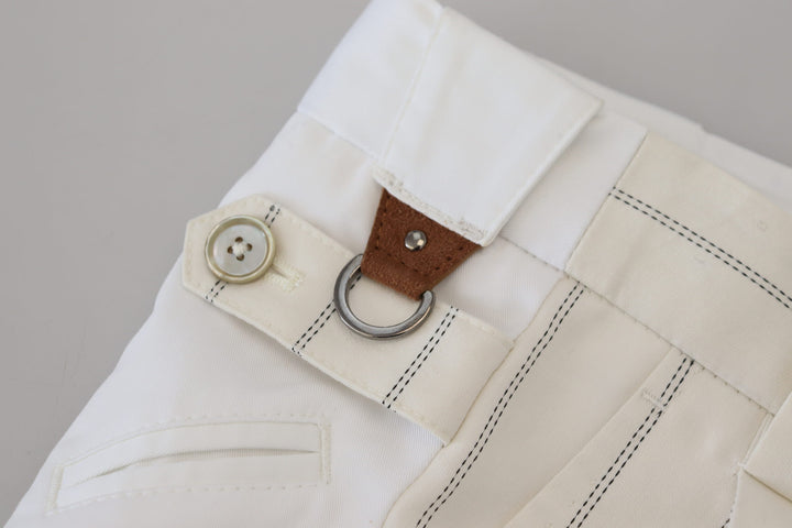 Dolce &amp; Gabbana Sample Sale Dolce &amp; Gabbana White Cotton Striped Formal Pants - | Designer outlet