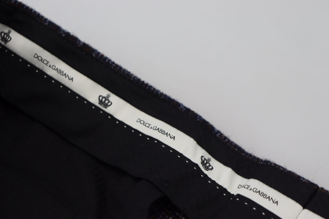 Dolce &amp; Gabbana Sample Sale Dolce &amp; Gabbana Gray Checkered Mid Waist Men Pants - | Designer outlet