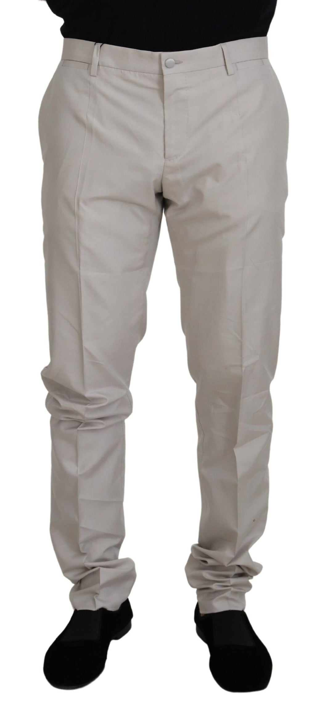 Dolce &amp; Gabbana Sample Sale Dolce &amp; Gabbana Off White Silk Mid Waist Chino Pants - | Designer outlet