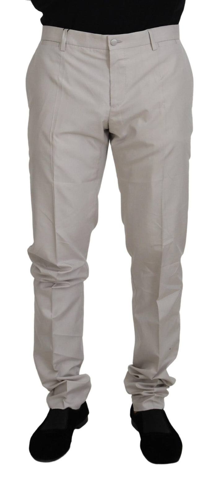 Dolce &amp; Gabbana Sample Sale Dolce &amp; Gabbana Off White Silk Mid Waist Chino Pants - | Designer outlet