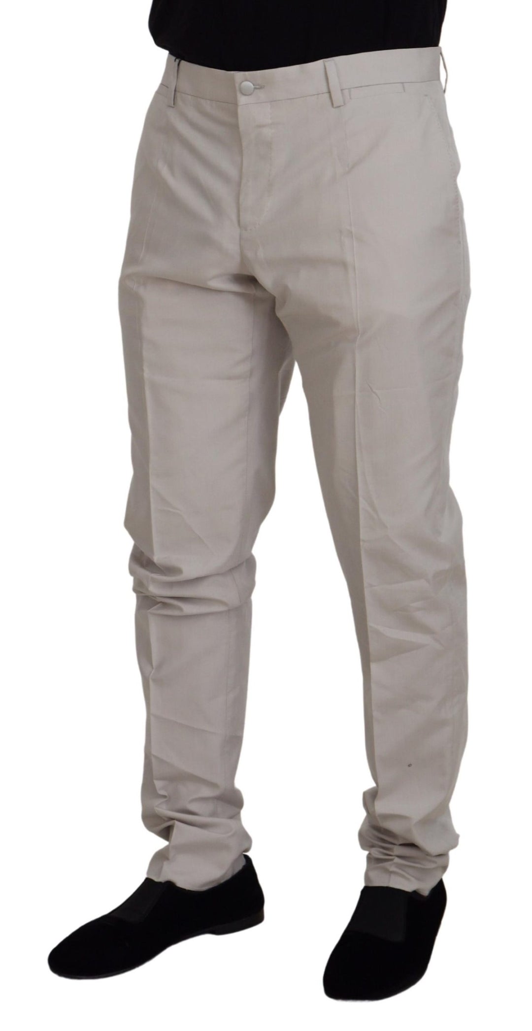 Dolce &amp; Gabbana Sample Sale Dolce &amp; Gabbana Off White Silk Mid Waist Chino Pants - | Designer outlet