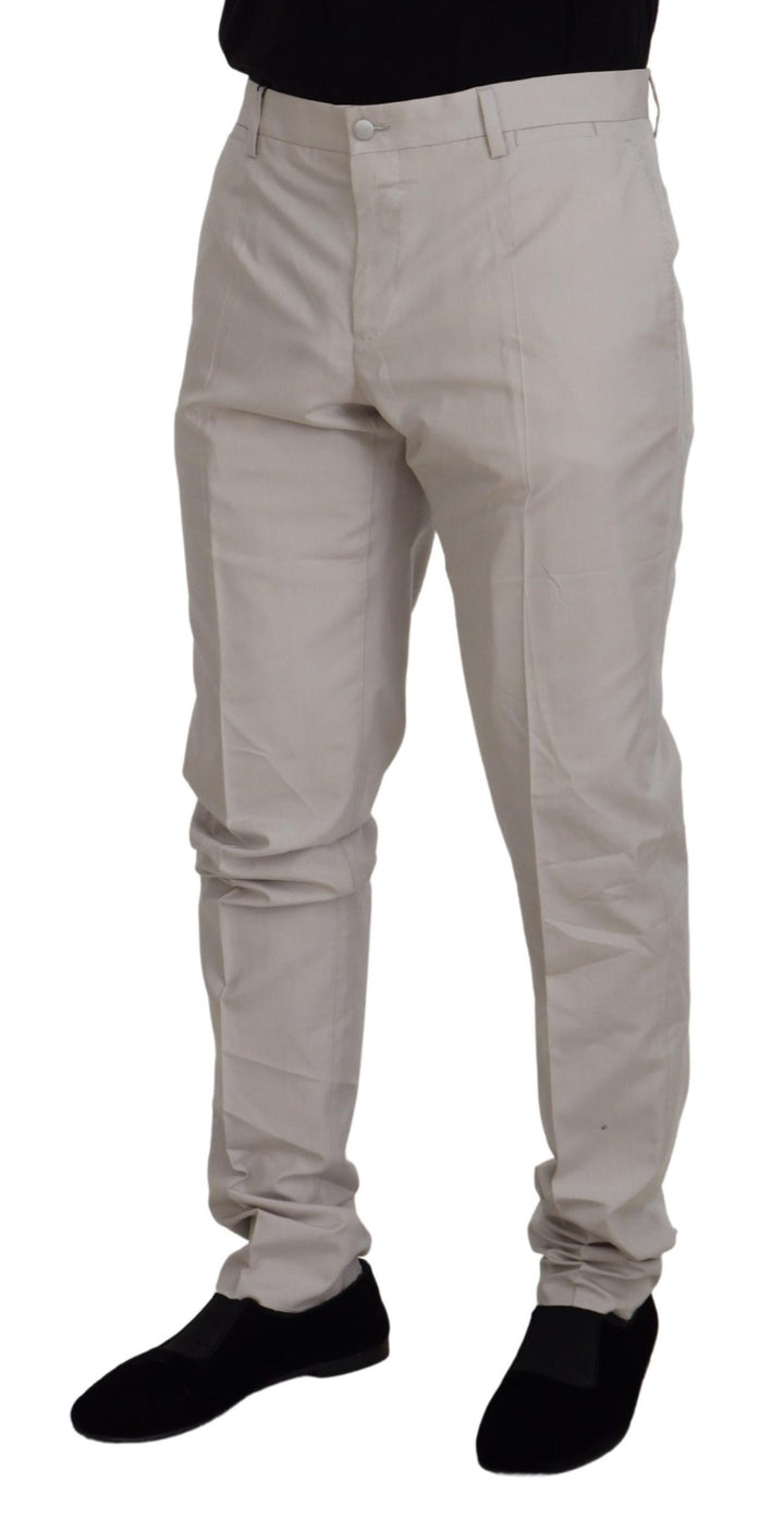 Dolce &amp; Gabbana Sample Sale Dolce &amp; Gabbana Off White Silk Mid Waist Chino Pants - | Designer outlet