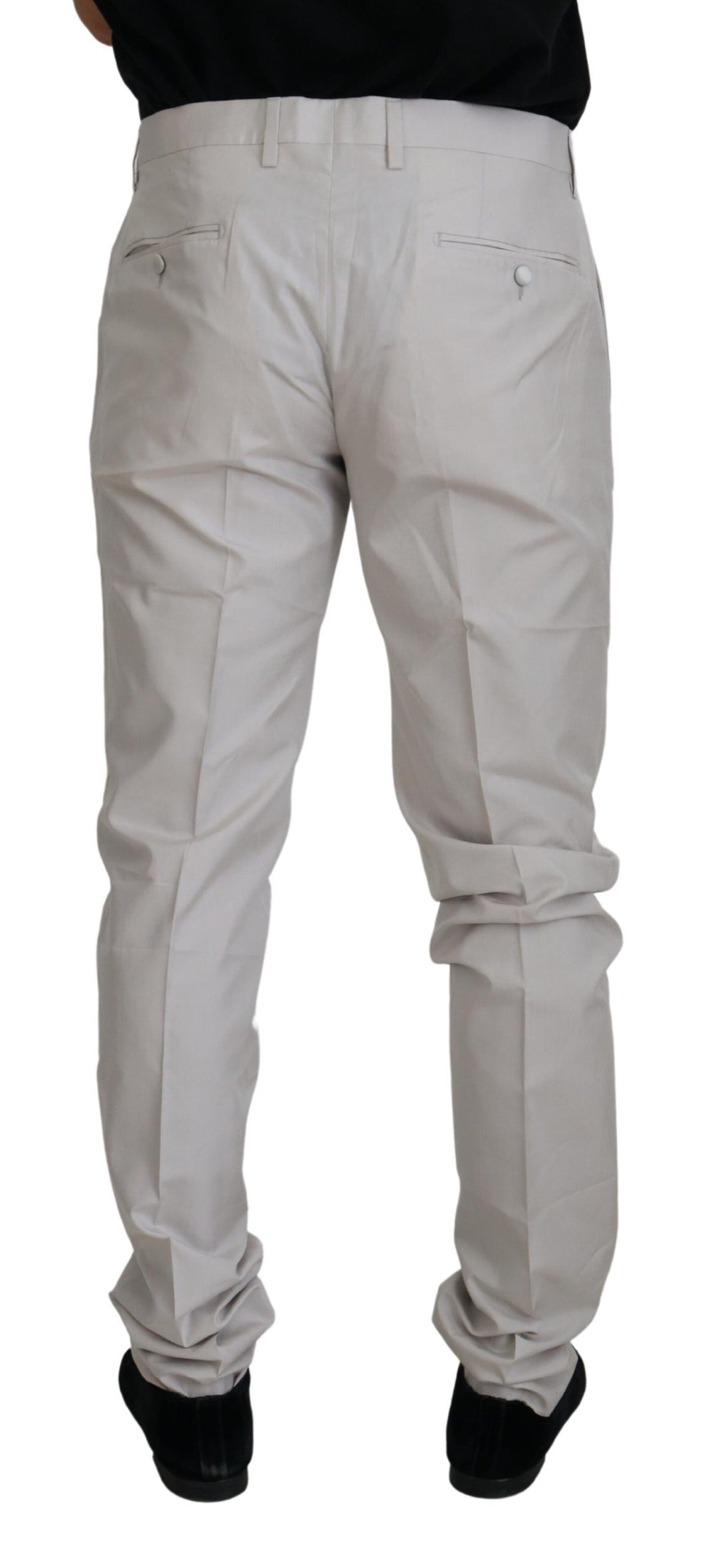 Dolce &amp; Gabbana Sample Sale Dolce &amp; Gabbana Off White Silk Mid Waist Chino Pants - | Designer outlet