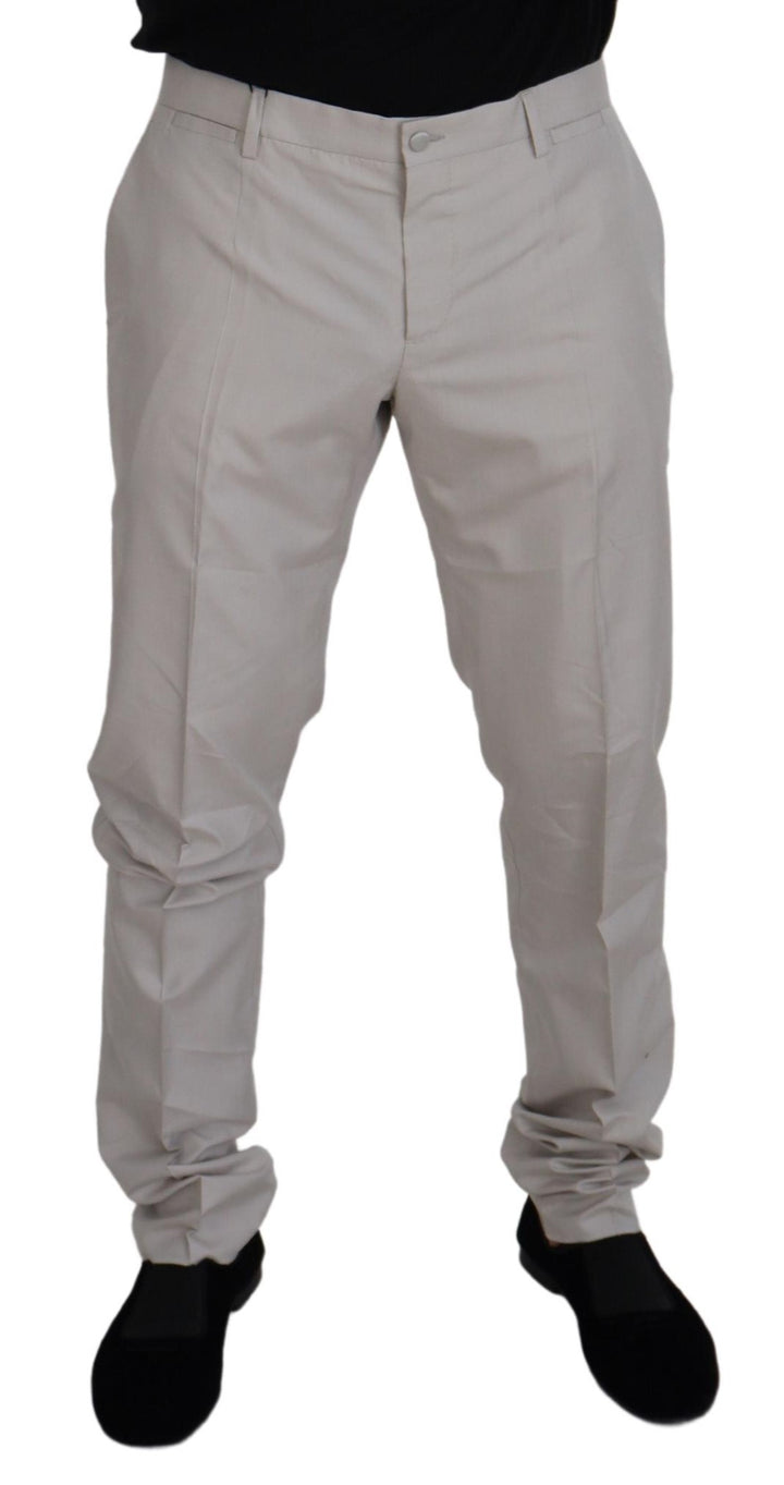 Dolce &amp; Gabbana Sample Sale Dolce &amp; Gabbana Off White Silk Mid Waist Chino Pants - | Designer outlet