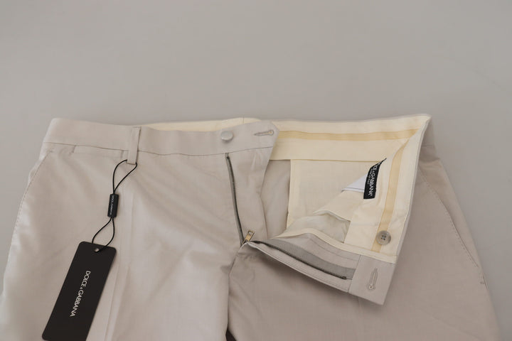 Dolce &amp; Gabbana Sample Sale Dolce &amp; Gabbana Off White Silk Mid Waist Chino Pants - | Designer outlet