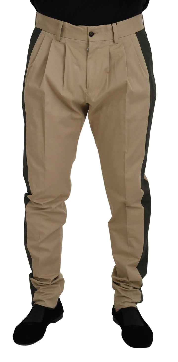 Dolce &amp; Gabbana Sample Sale Dolce &amp; Gabbana Brown Black Cotton Chino Men Pants - | Designer outlet
