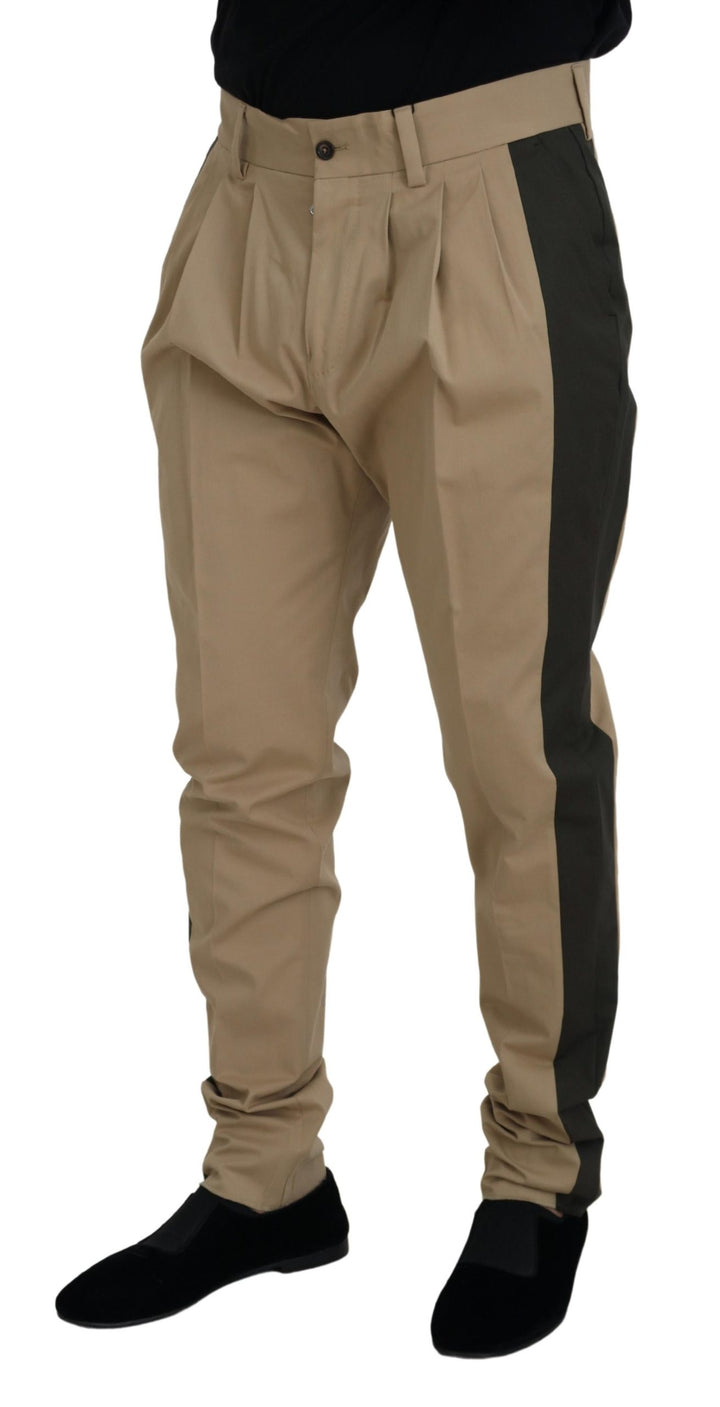 Dolce &amp; Gabbana Sample Sale Dolce &amp; Gabbana Brown Black Cotton Chino Men Pants - | Designer outlet