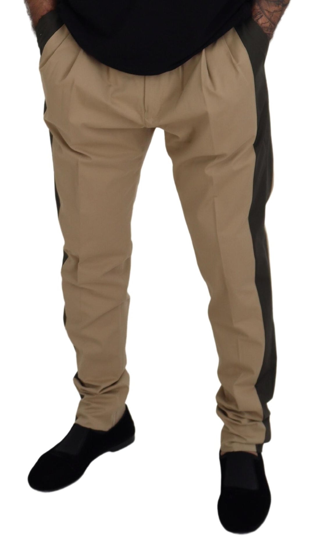 Dolce &amp; Gabbana Sample Sale Dolce &amp; Gabbana Brown Black Cotton Chino Men Pants - | Designer outlet