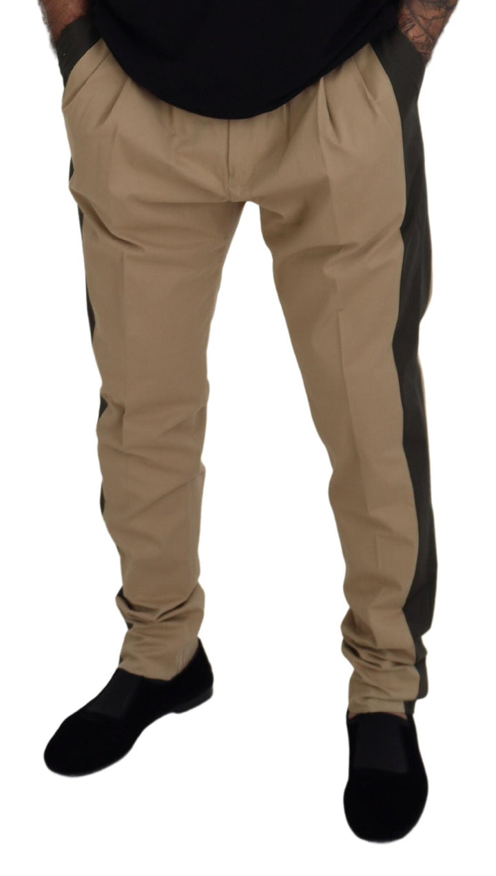 Dolce &amp; Gabbana Sample Sale Dolce &amp; Gabbana Brown Black Cotton Chino Men Pants - | Designer outlet