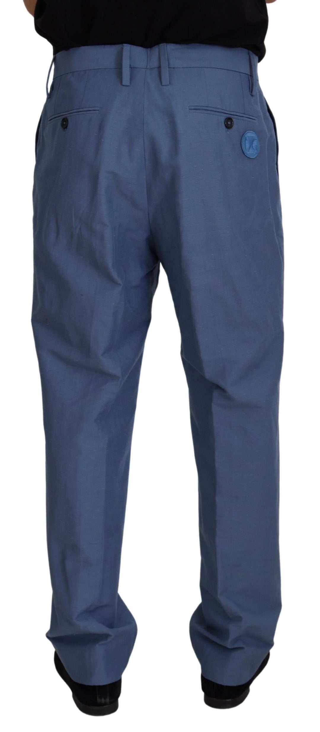 Dolce &amp; Gabbana Sample Sale Dolce &amp; Gabbana Blue Linen Chino Men Formal Pants - | Designer outlet