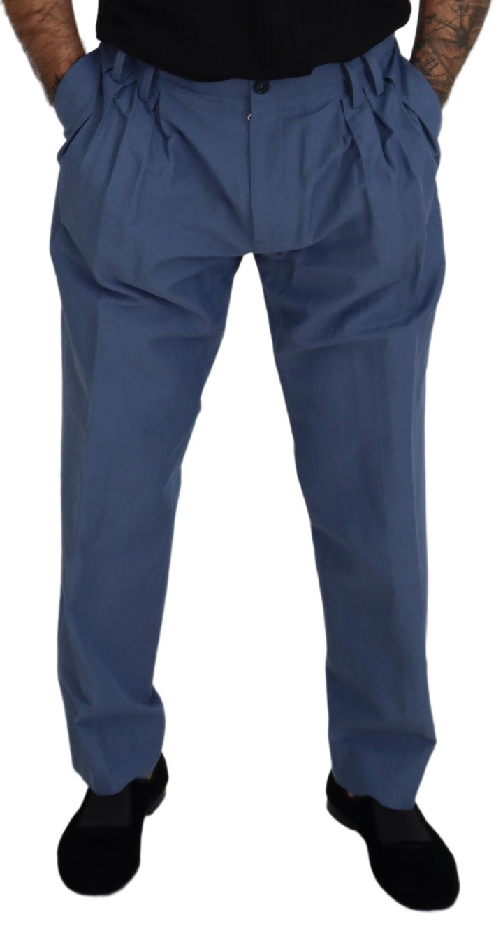 Dolce &amp; Gabbana Sample Sale Dolce &amp; Gabbana Blue Linen Chino Men Formal Pants - | Designer outlet