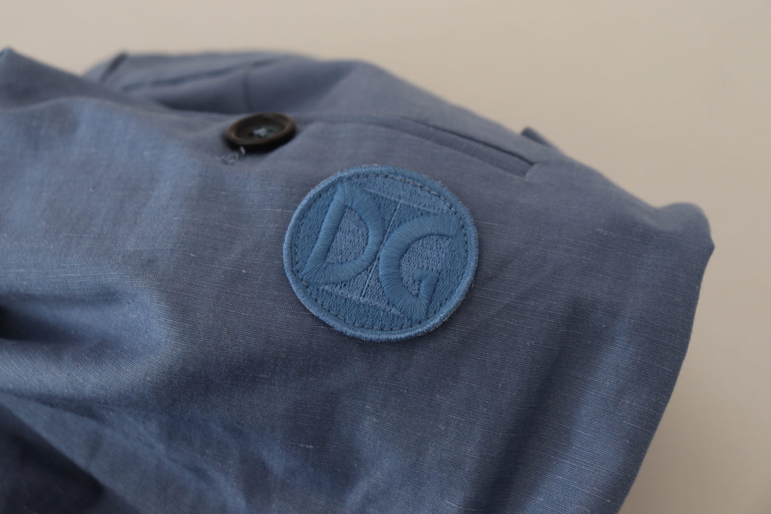 Dolce &amp; Gabbana Sample Sale Dolce &amp; Gabbana Blue Linen Chino Men Formal Pants - | Designer outlet