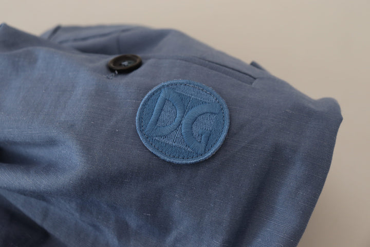 Dolce &amp; Gabbana Sample Sale Dolce &amp; Gabbana Blue Linen Chino Men Formal Pants - | Designer outlet