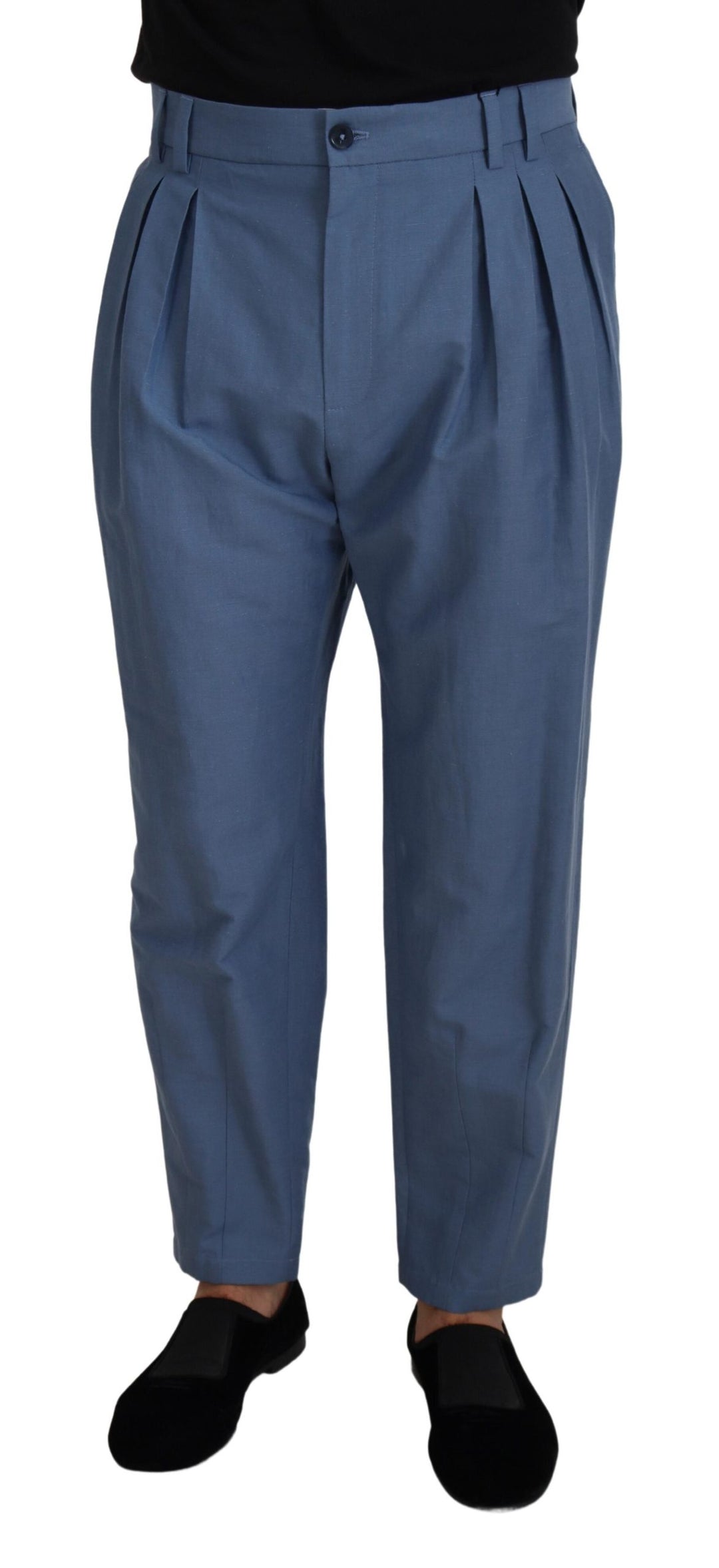 Dolce &amp; Gabbana Sample Sale Dolce &amp; Gabbana Blue Linen Chino Formal Pants - | Designer outlet
