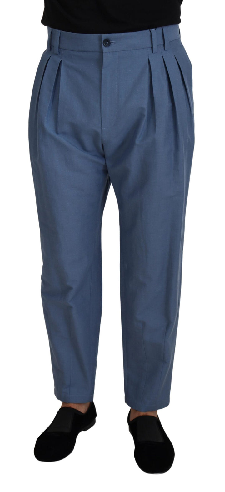 Dolce &amp; Gabbana Sample Sale Dolce &amp; Gabbana Blue Linen Chino Formal Pants - | Designer outlet
