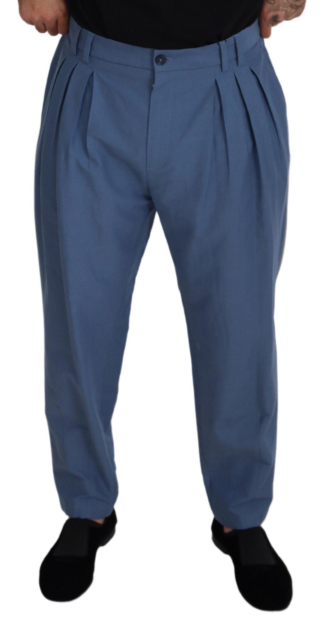 Dolce &amp; Gabbana Sample Sale Dolce &amp; Gabbana Blue Linen Chino Formal Pants - | Designer outlet