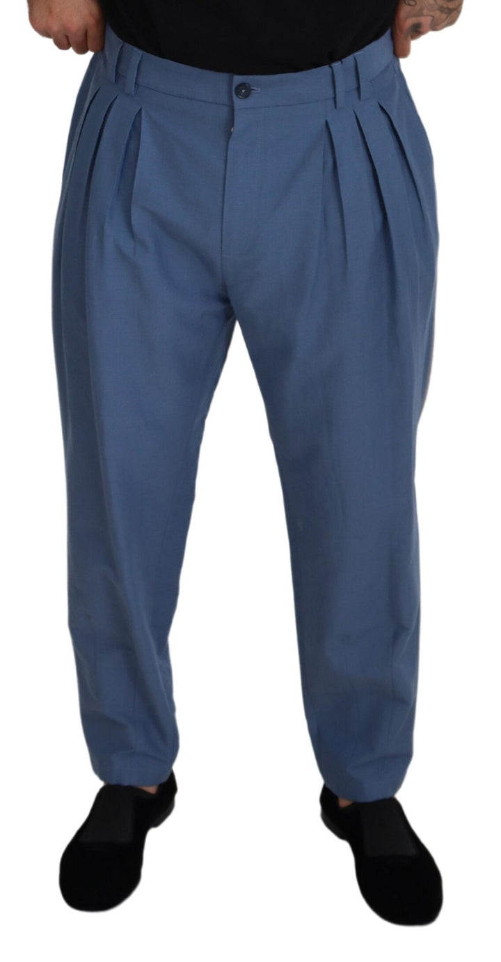 Dolce &amp; Gabbana Sample Sale Dolce &amp; Gabbana Blue Linen Chino Formal Pants - | Designer outlet