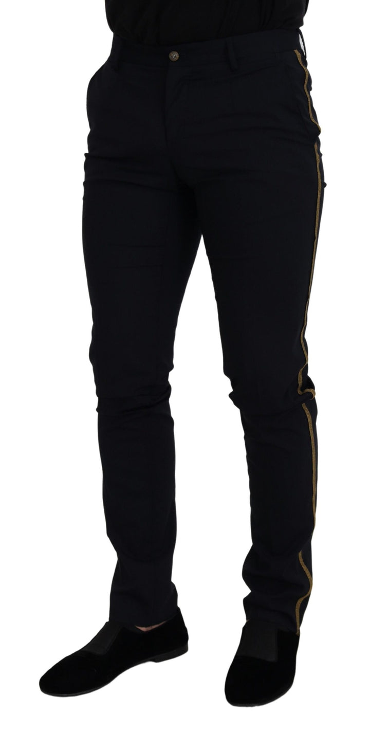 Dolce &amp; Gabbana Sample Sale Dolce &amp; Gabbana Black Wool Slim Formal Pants - | Designer outlet