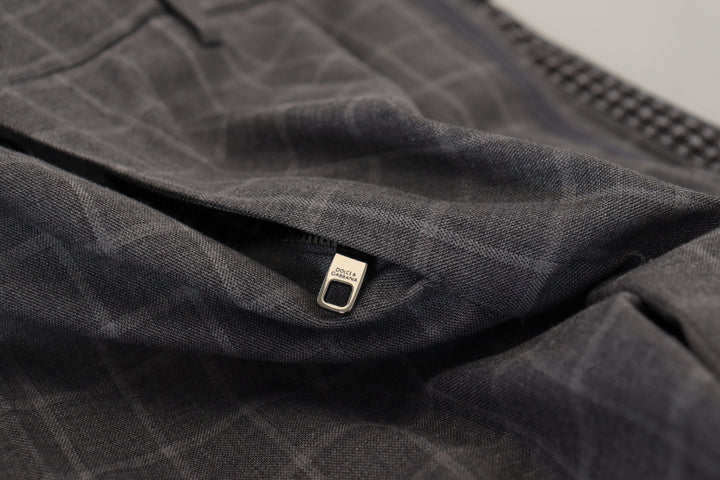 Dolce &amp; Gabbana Sample Sale Dolce &amp; Gabbana Grey Cotton Checkered Chino Pants - | Designer outlet