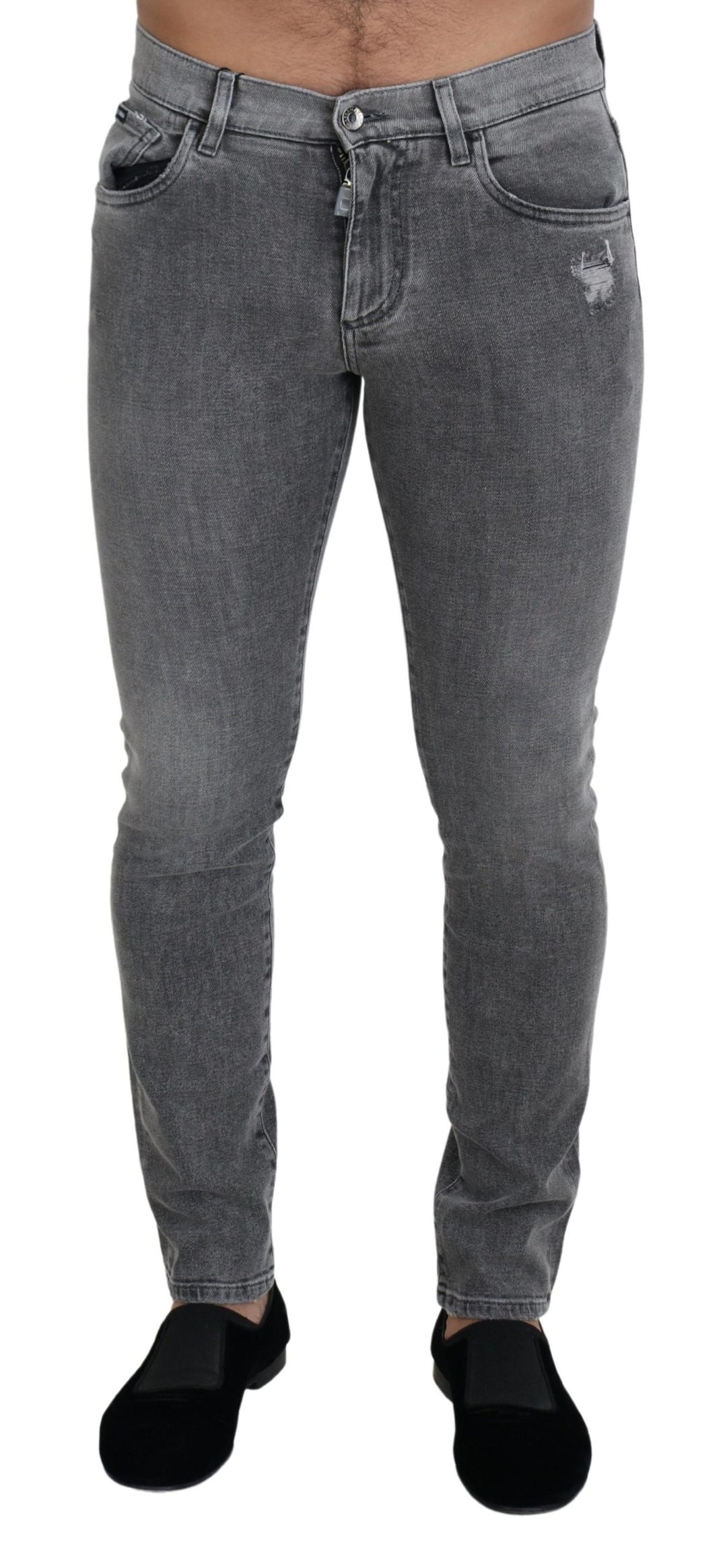 Dolce &amp; Gabbana Sample Sale Dolce &amp; Gabbana Grey Washed Cotton Skinny Denim Jeans - | Designer outlet