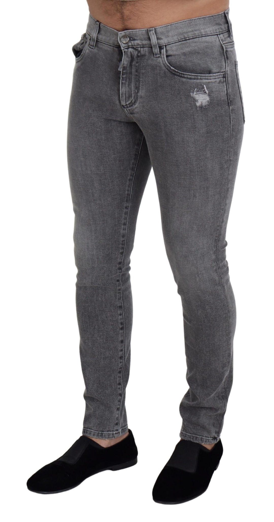 Dolce &amp; Gabbana Sample Sale Dolce &amp; Gabbana Grey Washed Cotton Skinny Denim Jeans - | Designer outlet