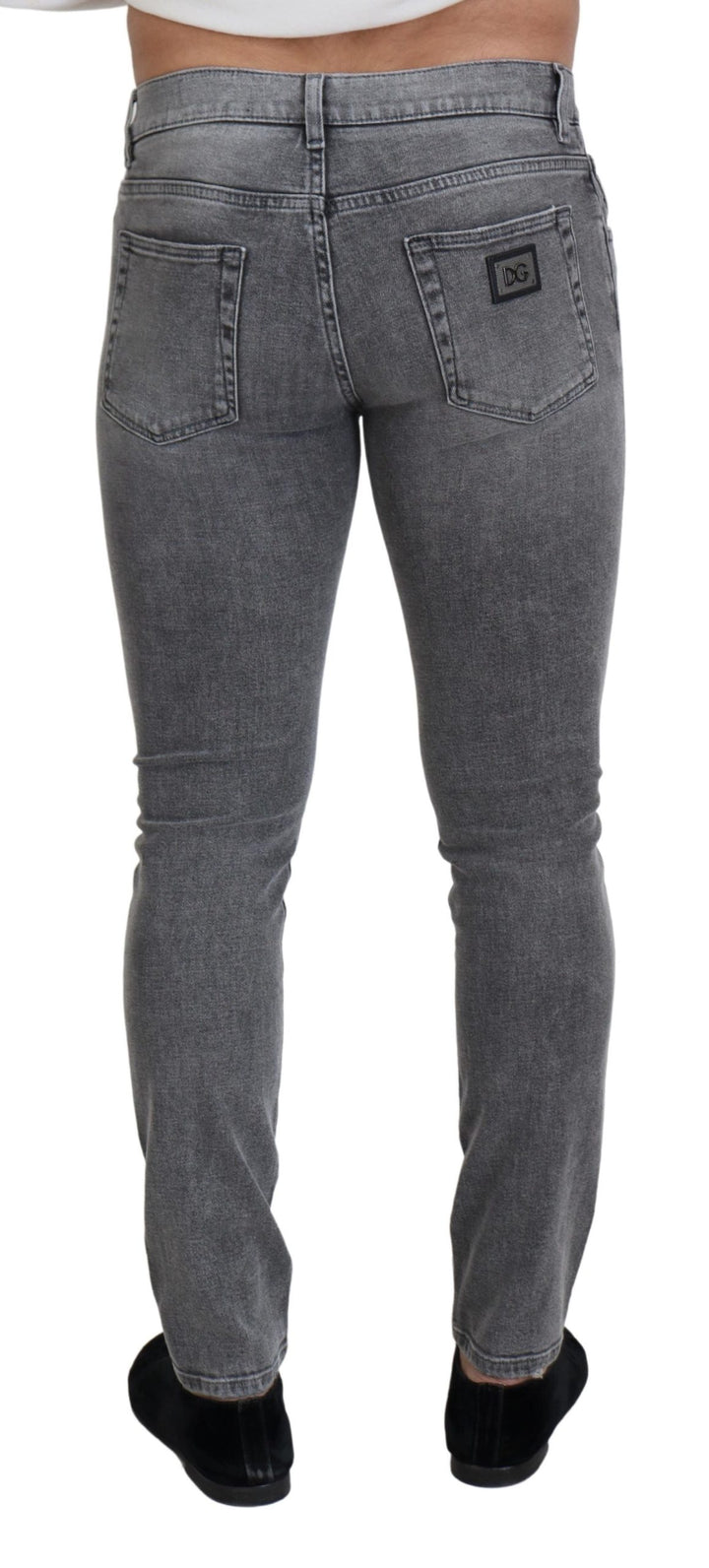 Dolce &amp; Gabbana Sample Sale Dolce &amp; Gabbana Grey Washed Cotton Skinny Denim Jeans - | Designer outlet