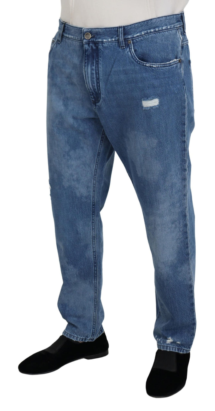 Dolce &amp; Gabbana Sample Sale Dolce &amp; Gabbana Blue Washed Cotton Casual Denim Jeans - | Designer outlet