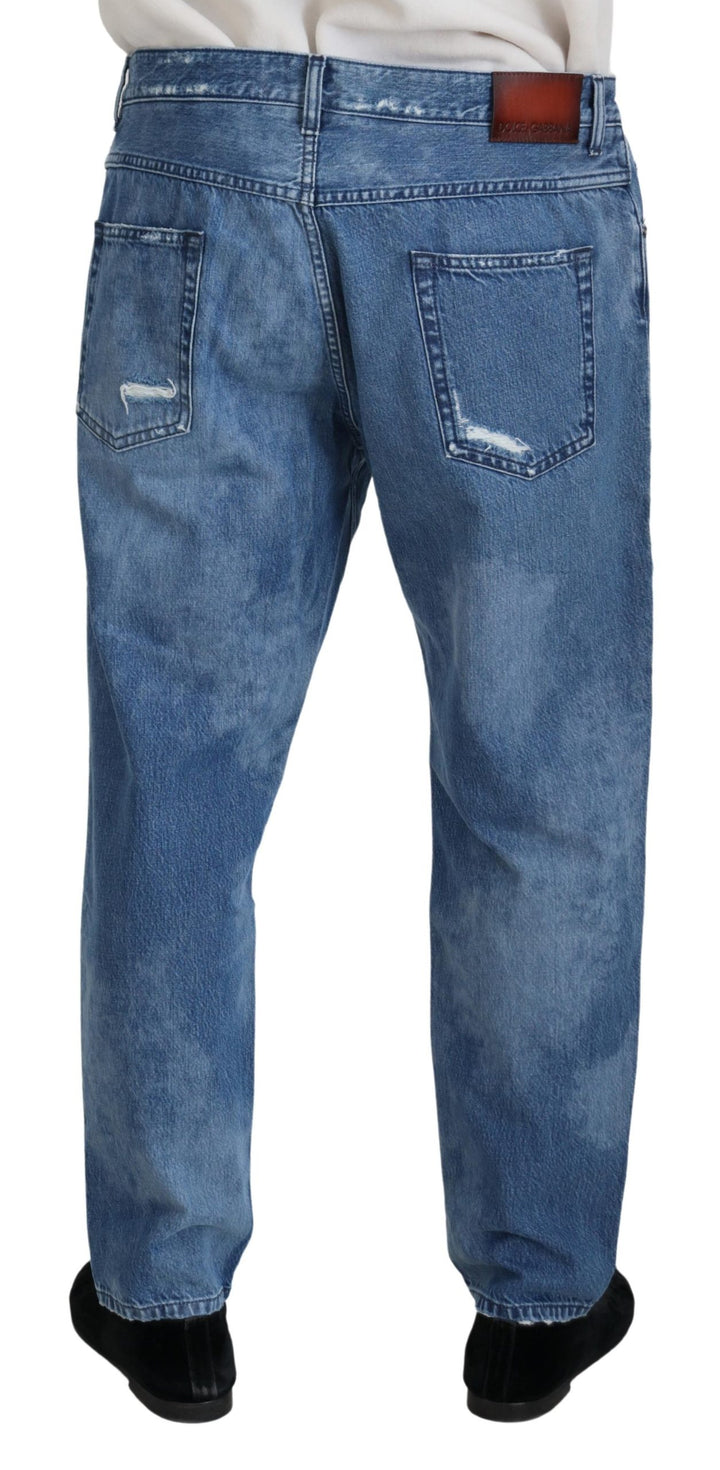 Dolce &amp; Gabbana Sample Sale Dolce &amp; Gabbana Blue Washed Cotton Casual Denim Jeans - | Designer outlet