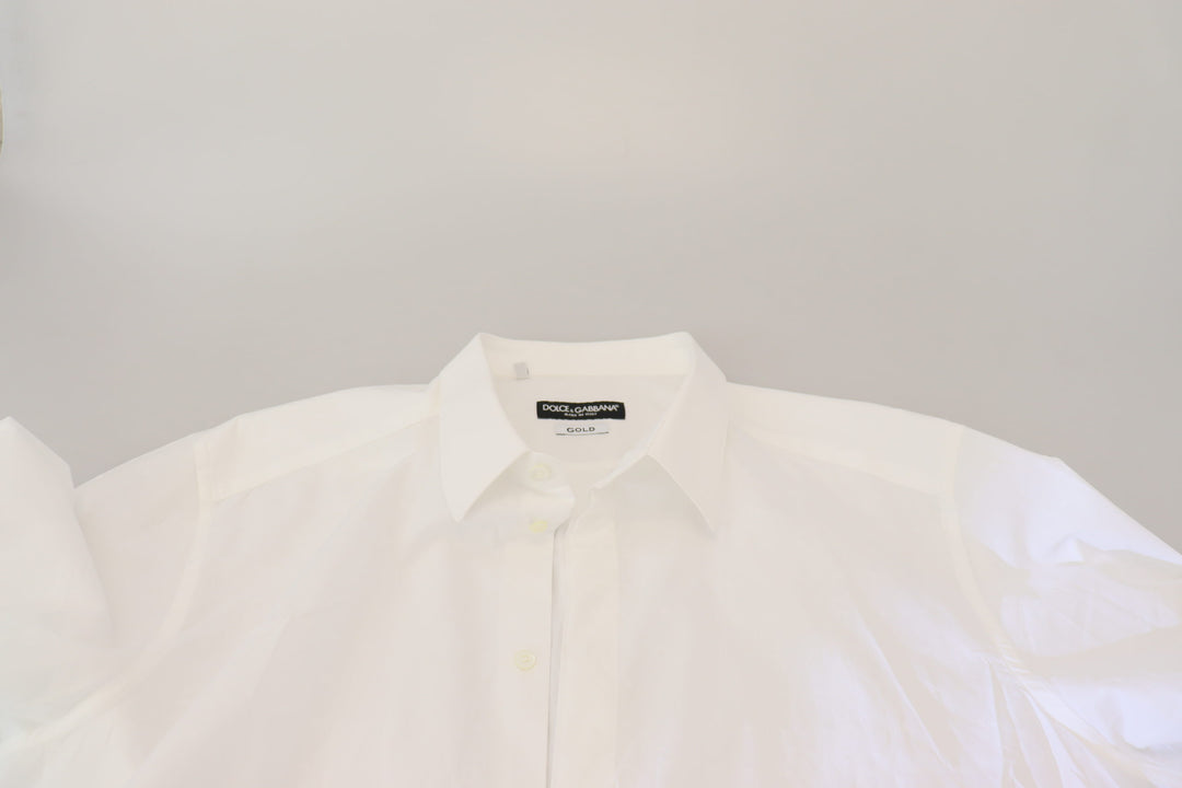 Dolce & Gabbana Elegance Reimagined White Cotton Dress Shirt