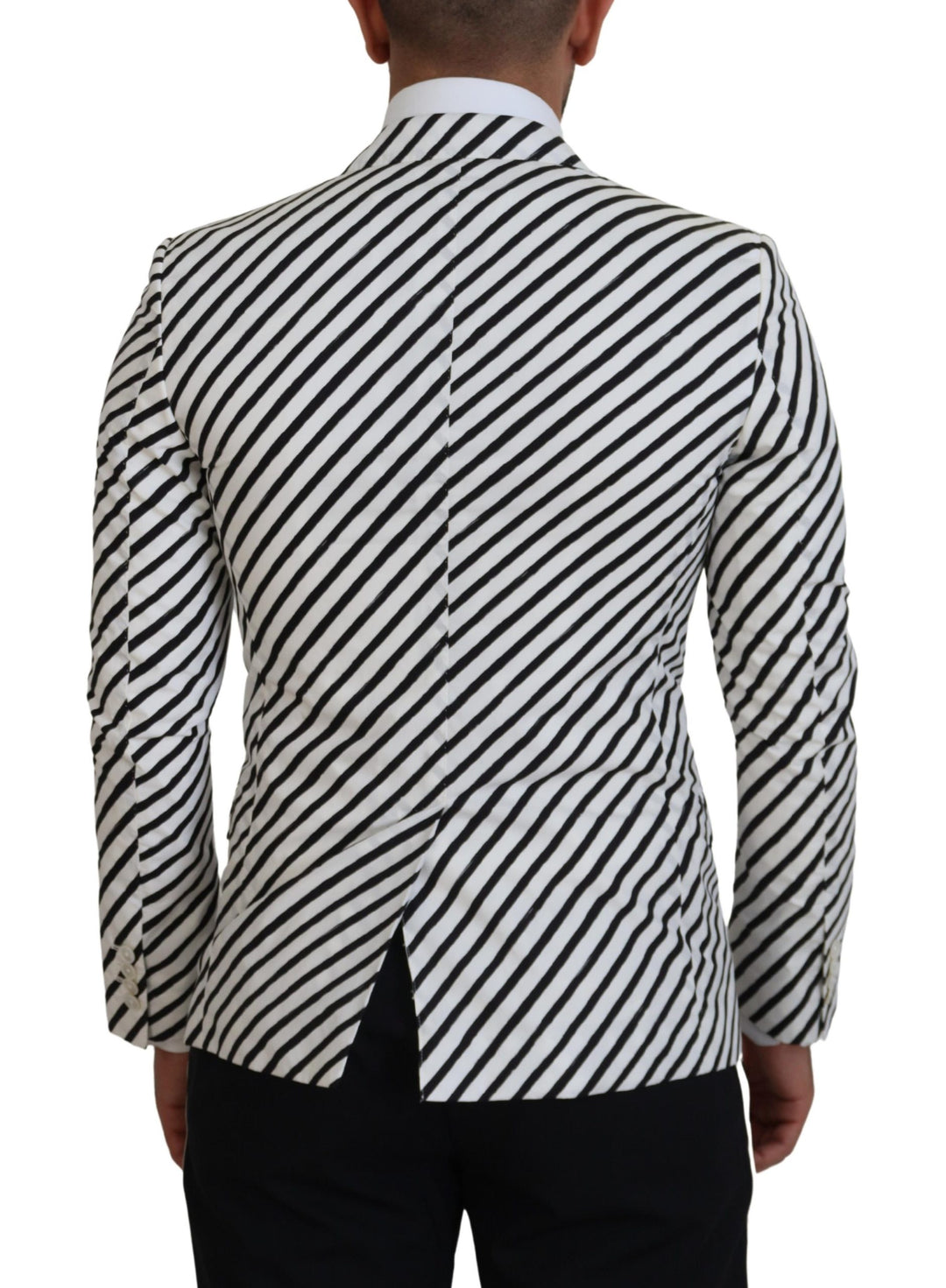 Dolce & Gabbana Elegant White Striped Single Breasted Blazer