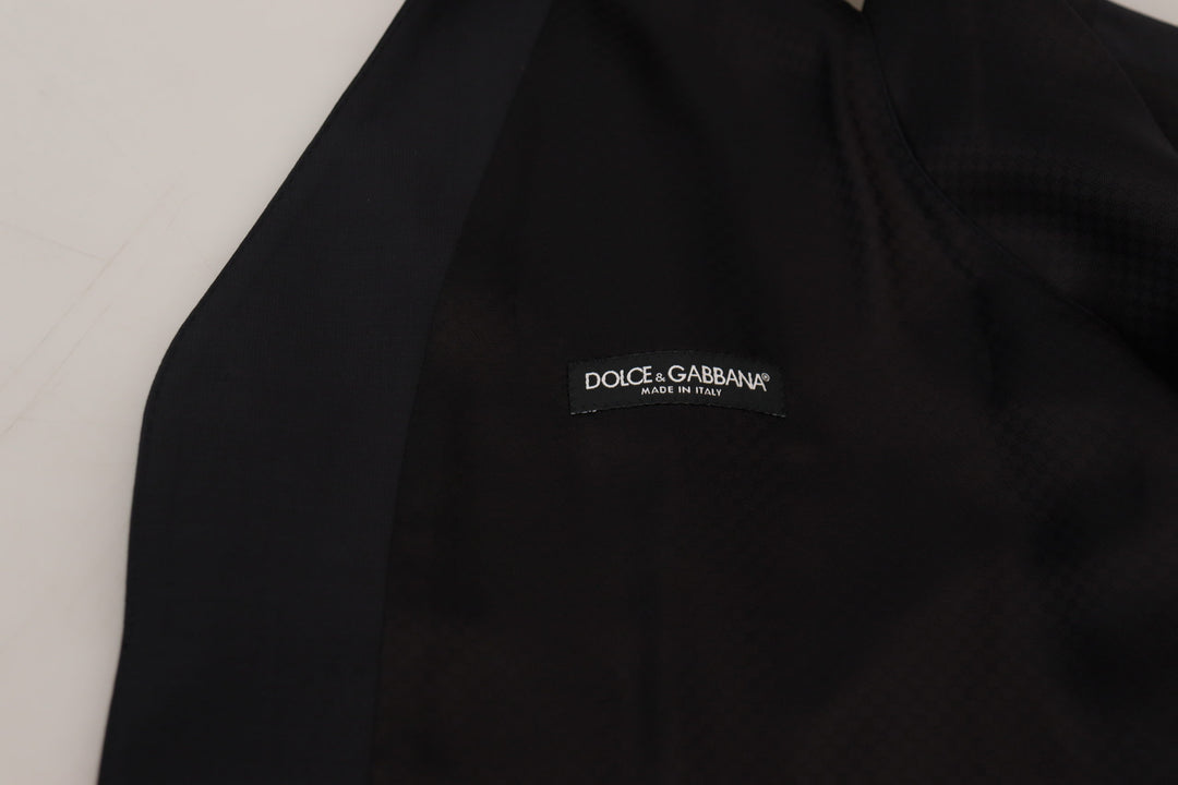 Dolce &amp; Gabbana Sample Sale Dolce &amp; Gabbana Black Wool Stretch Waistcoat Formal Vest - | Designer outlet